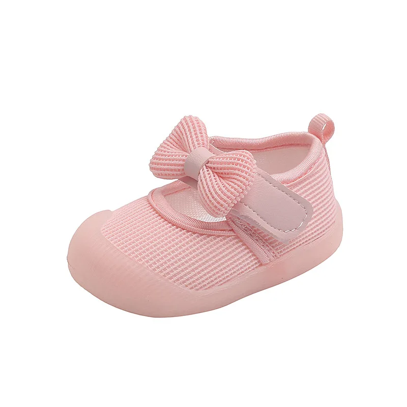 Zapato de malla con nudo de mariposa para bebé, Zapatillas transpirables de princesa fresca para recién nacido de 0 a 2 años, primavera y otoño