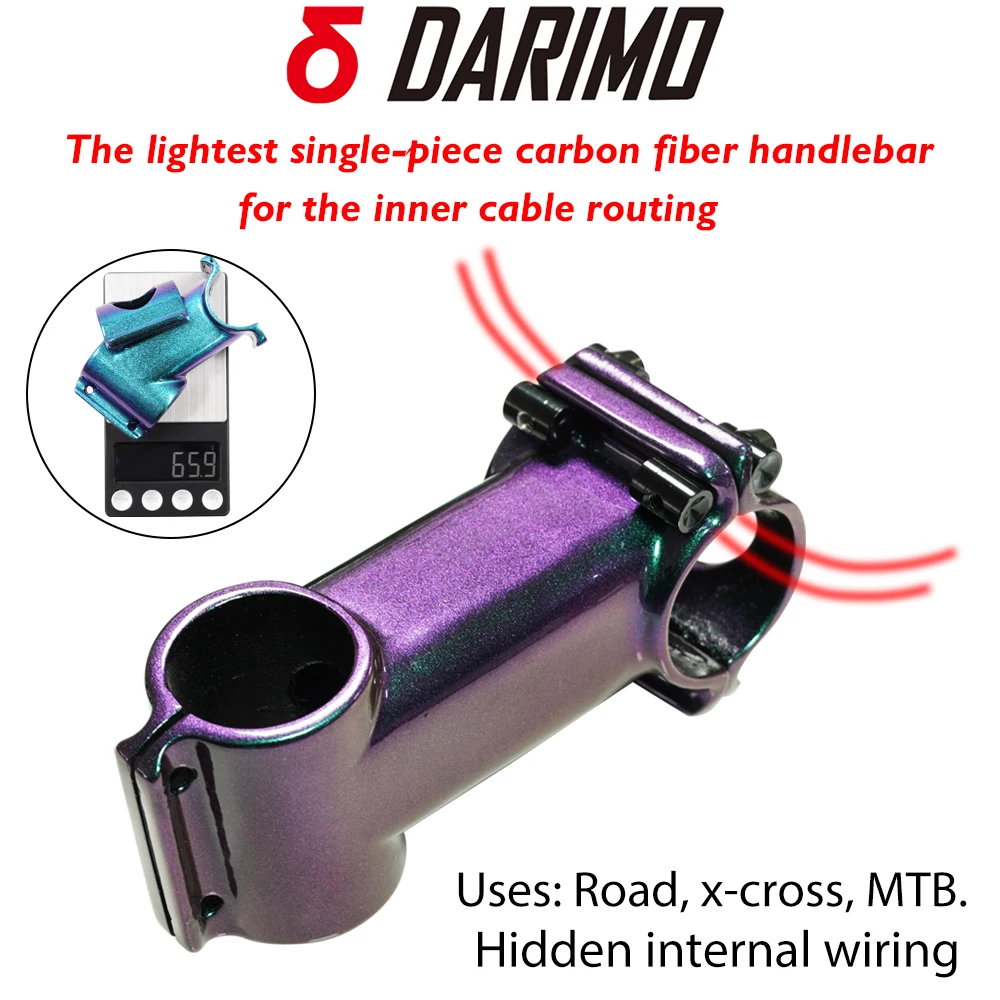 DARIMO IX4 carbon fiber stem, suitable for road/mountain bikes, 28.6mm, gradient color, glossy finish, bicycle accessories