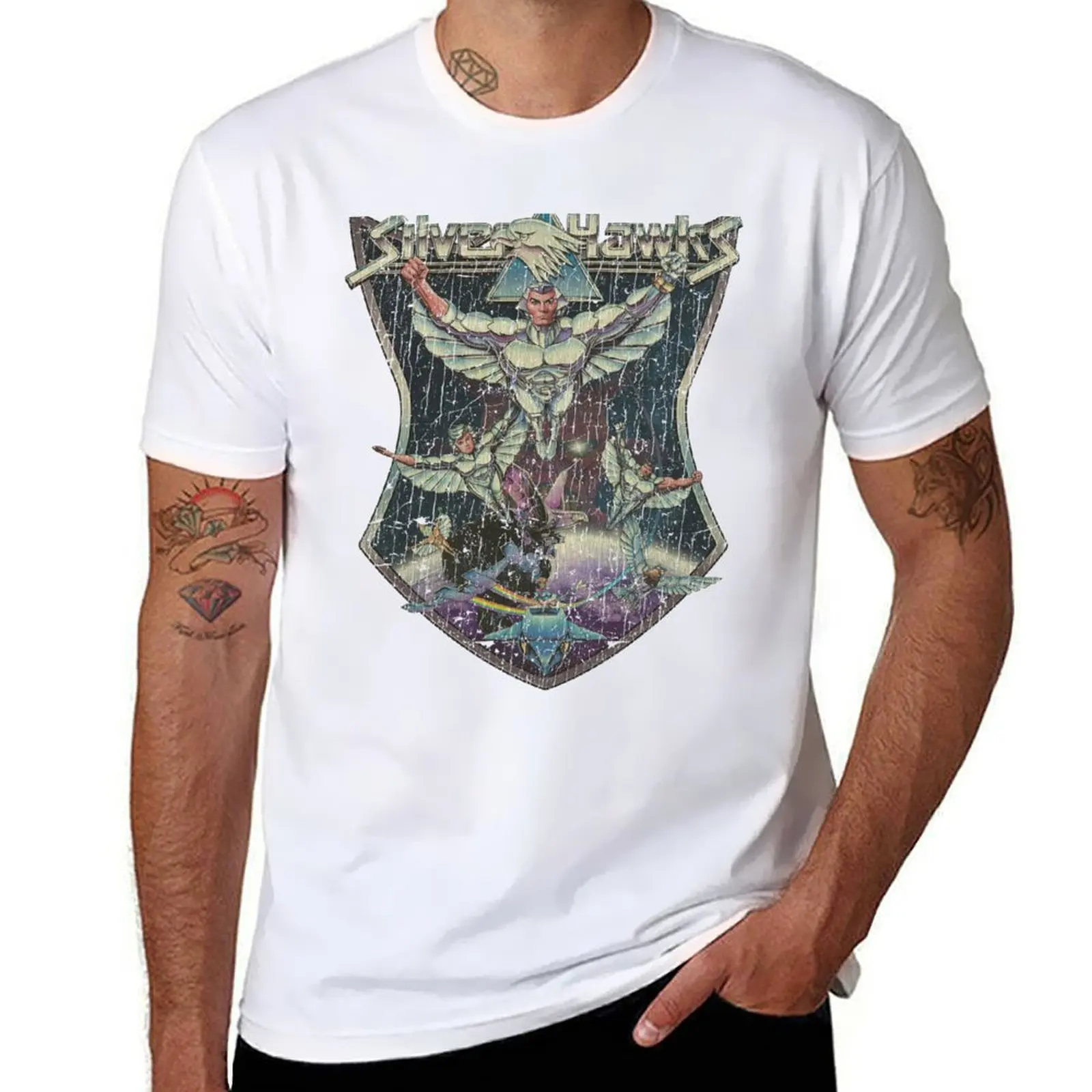 

SilverHawks 1986 T-Shirt Retro Style Print Casual Top