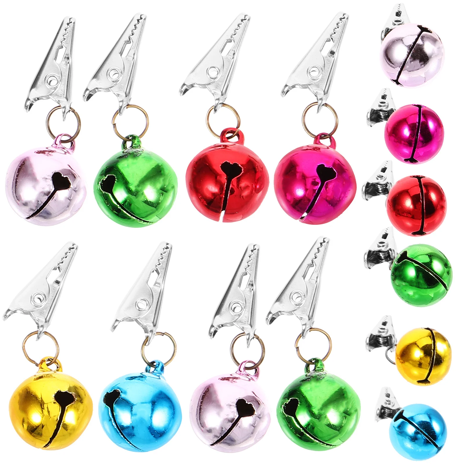 

24Pcs Christmas Beard Clips Bell Ornament Lightweight Beard Hair Decorations Holiday Party Costume Props