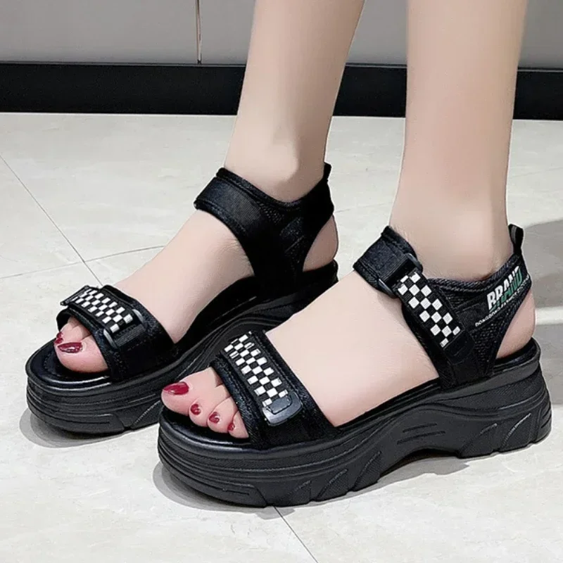 Ladies Shoes on Sale 2024 Brand Platform Women\'s Sandals Outdoor Casual Sandals Women Sports Wedges Open Toe Outdoor Shoes Women