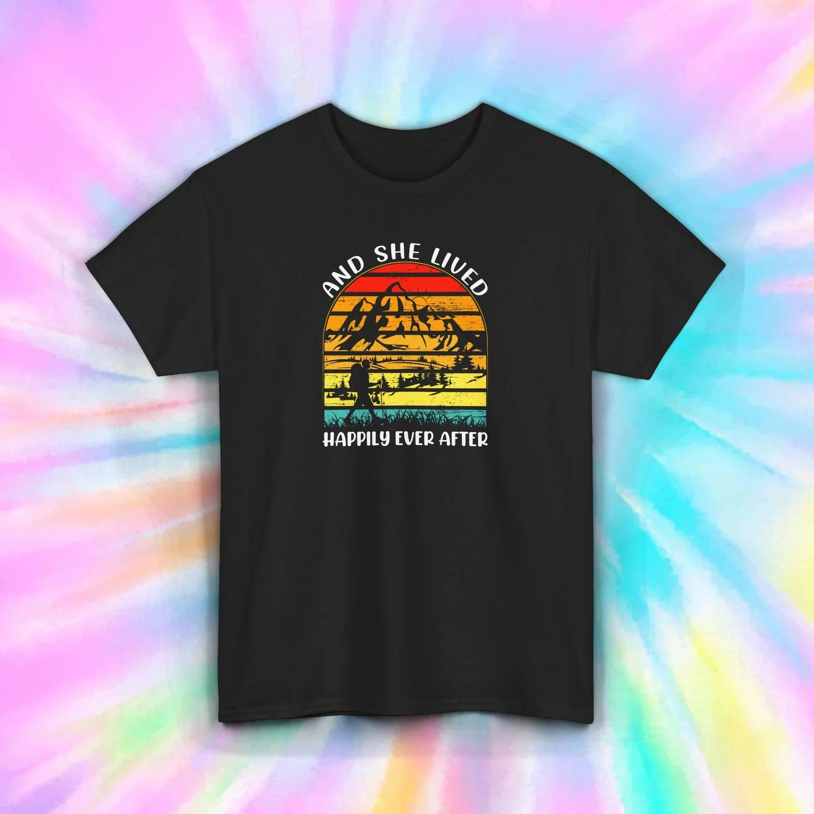 

And She Lived Happily Ever After T-Shirt S-5XL Nature Sunset Graphic Tee Gift
