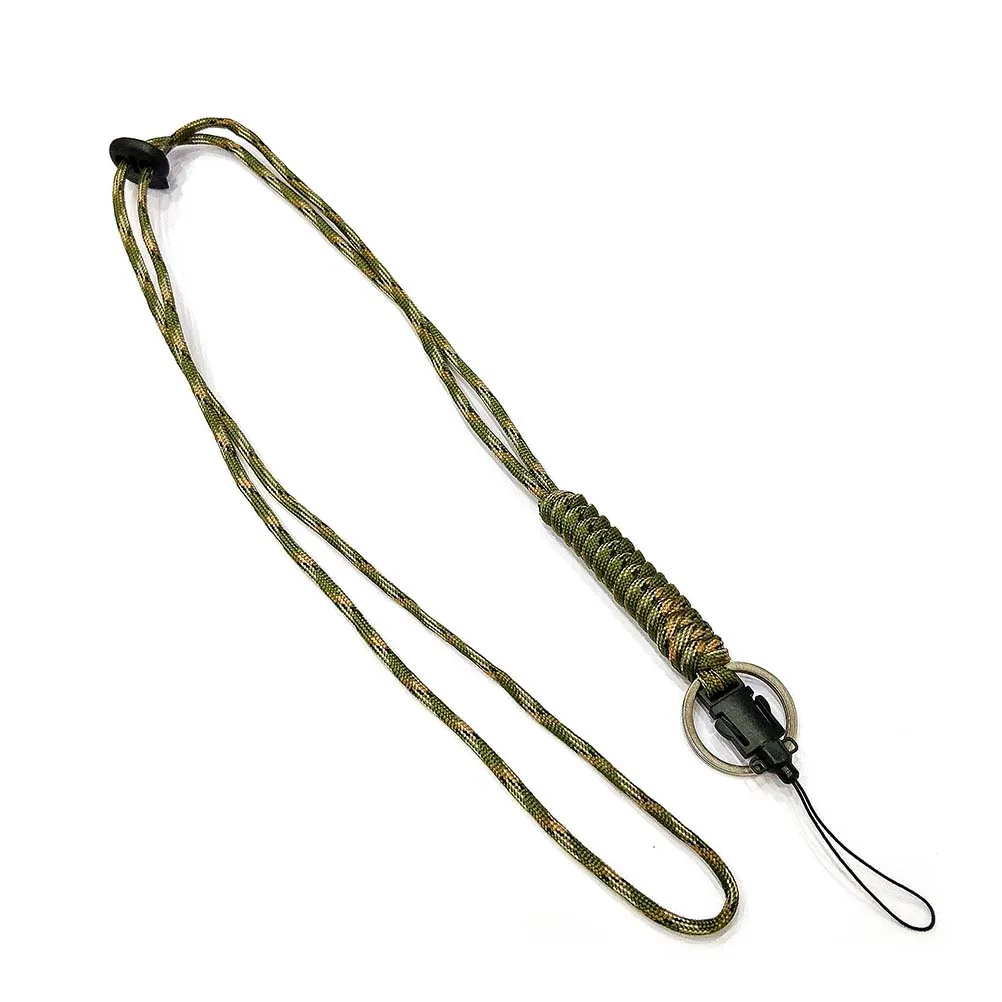 

3pcs Paracord Lanyard Keychain Utility Necklace Rope Cord Wrist Strap Parachute Cellphone Camera ID Holders for Outdoor Hiking C