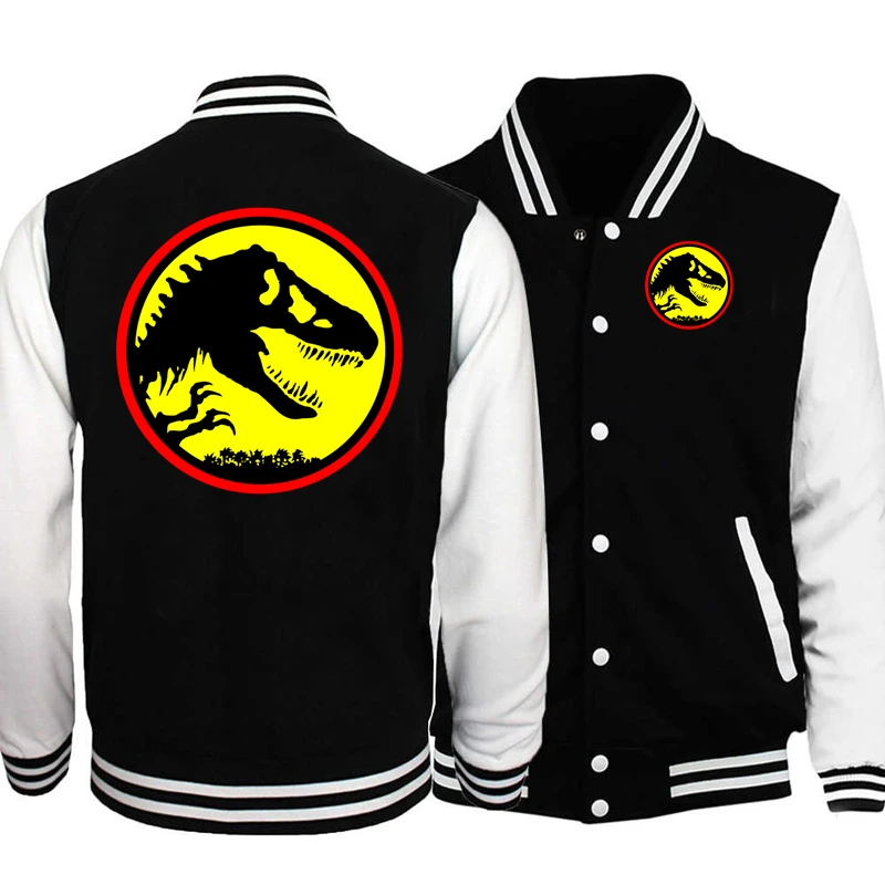 Cartoon Baseball Jacket Print Dinosaur Men Clothing Women Streetwear Fleece Bomber Jackets for Kids Winter Coats