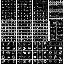 343 шт., трафареты для татуировок, 12 листов