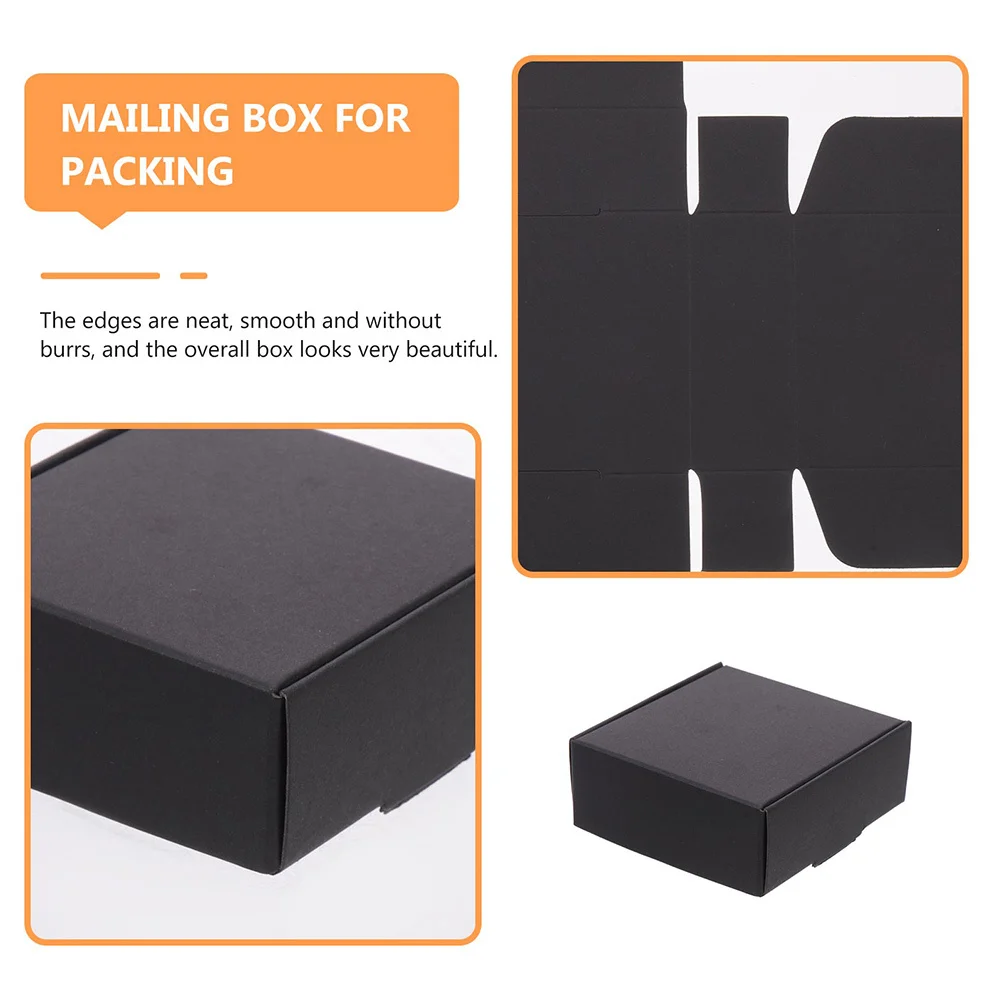 Caja de embalaje negra de 25 uds., caja de correo resistente para almacenamiento de envío, cajas de embalaje de papel, cajas de entrega, cajas artesanales en movimiento