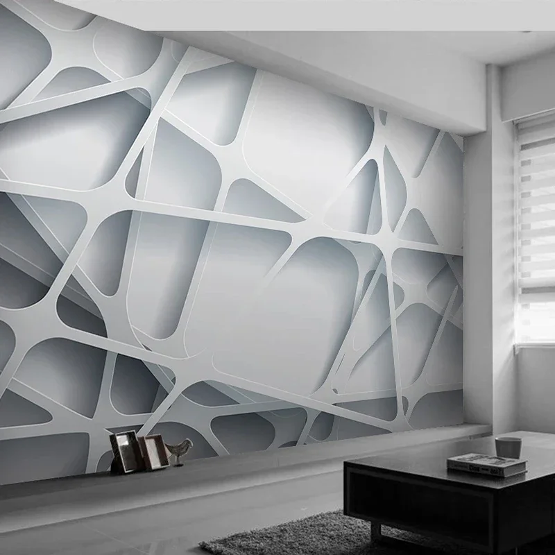 Custom Modern 3D Abstract Art Geometric Mural For Bedroom Restaurant Cafe Living Room TV Background Plain Color Wallpaper Murals
