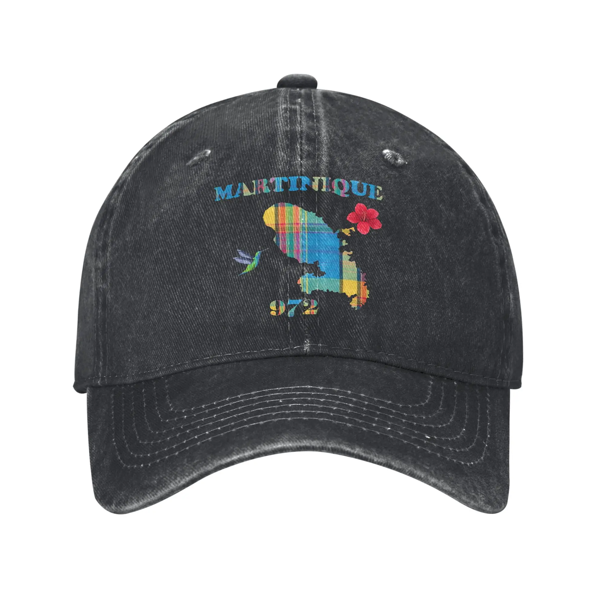 Gorras de béisbol Martinique 972 Department Island Madras, gorras clásicas de mezclilla desgastada, gorros franceses unisex, gorras ajustables para exteriores