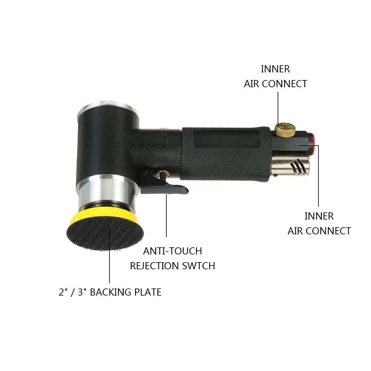 Imagem -05 - Air Polishing Machine Car Polisher Tool Mini Lixadeira Pneumática Acessórios para Ferramentas Elétricas 23 15000rpm 4.0cfm 90psi 25 Pcs