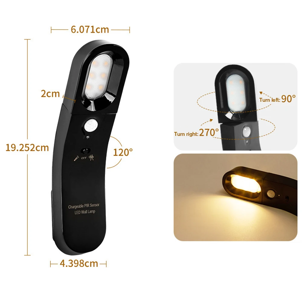 Lamp With Motion Sensor Built In USB Human body induction Rechargeable Battery Warm/Cold Lighting USB Night Light Sensor Light