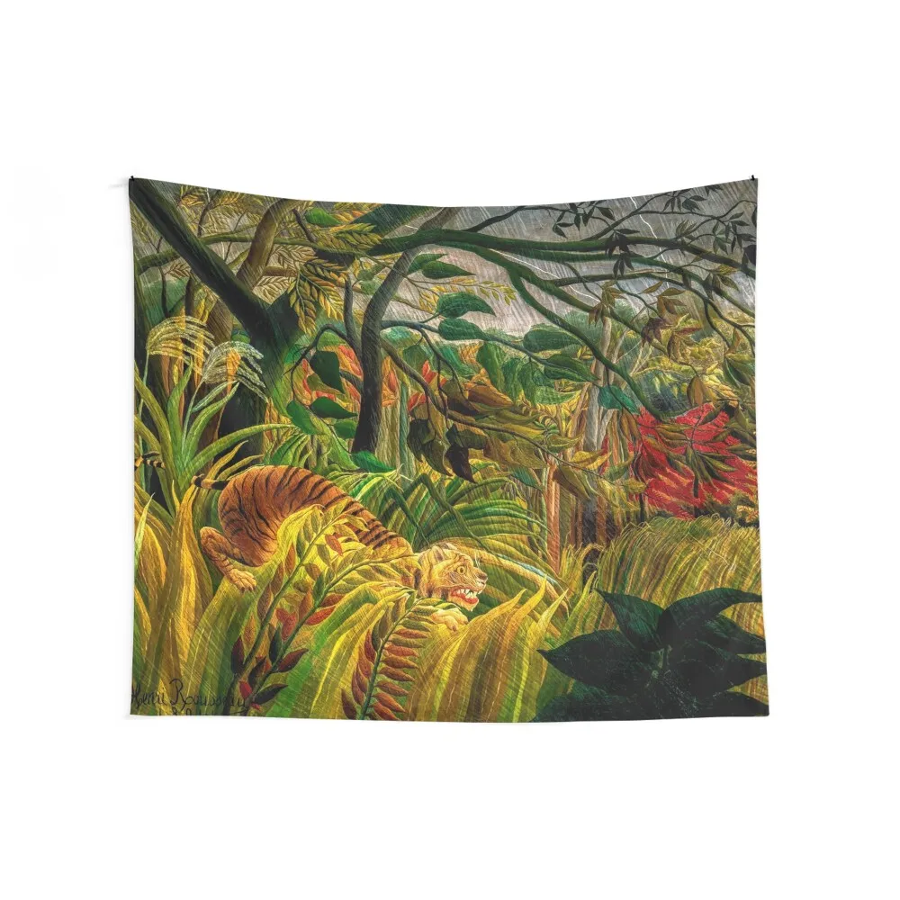 Tiger in a Tropical Storm by Henri Rousseau Tapestry Home Decorating Bedrooms Decor Tapestry