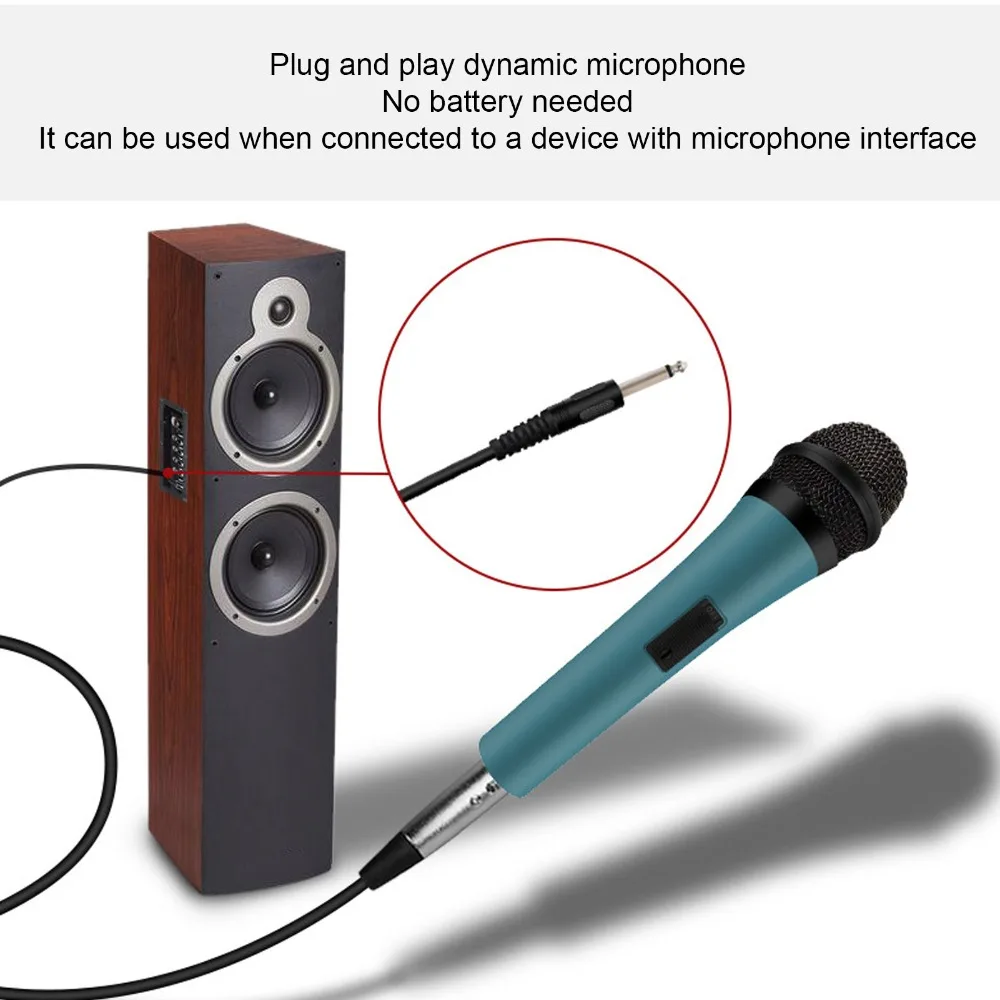 Portable Noise Reduction Dynamic XLR Microphone with 6.35mm XLR 3 Meters Cable Handheld Microphone Wired Microphone Home Theater