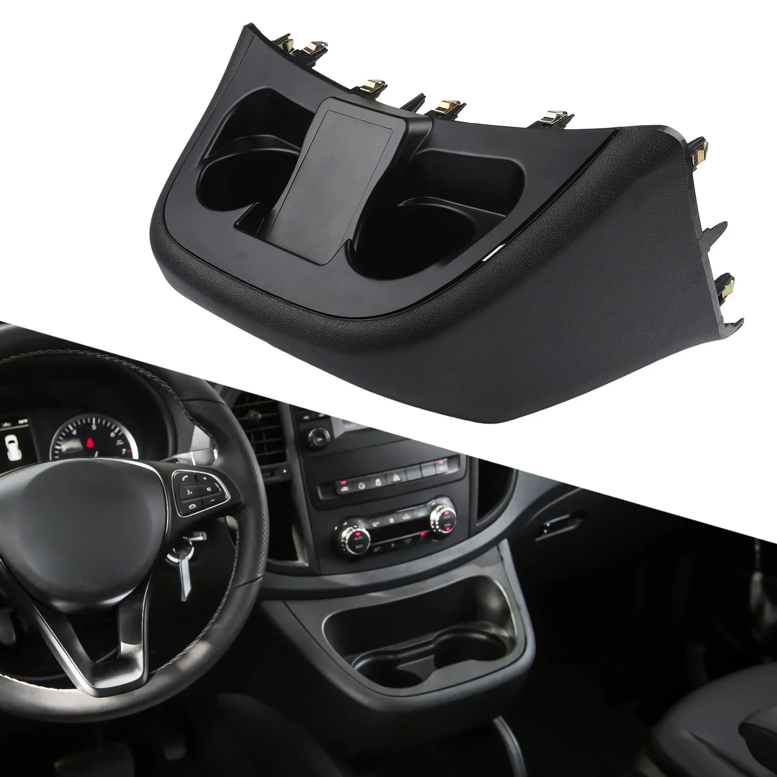 

ABS Plastic Cup Holder Panel For Mercedes Vito W447 2016 Through 2023 Replacement For Metris A44768008319051 Console Upgrade