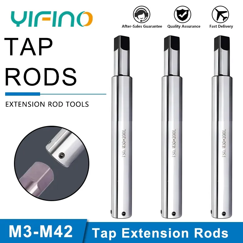 

YIFINO 65Mn Square Inner Hole Tap Extension Rods Machine Use Sleeve Extension Rod Tools M3m4m5m6m8m12m14m16m20m30