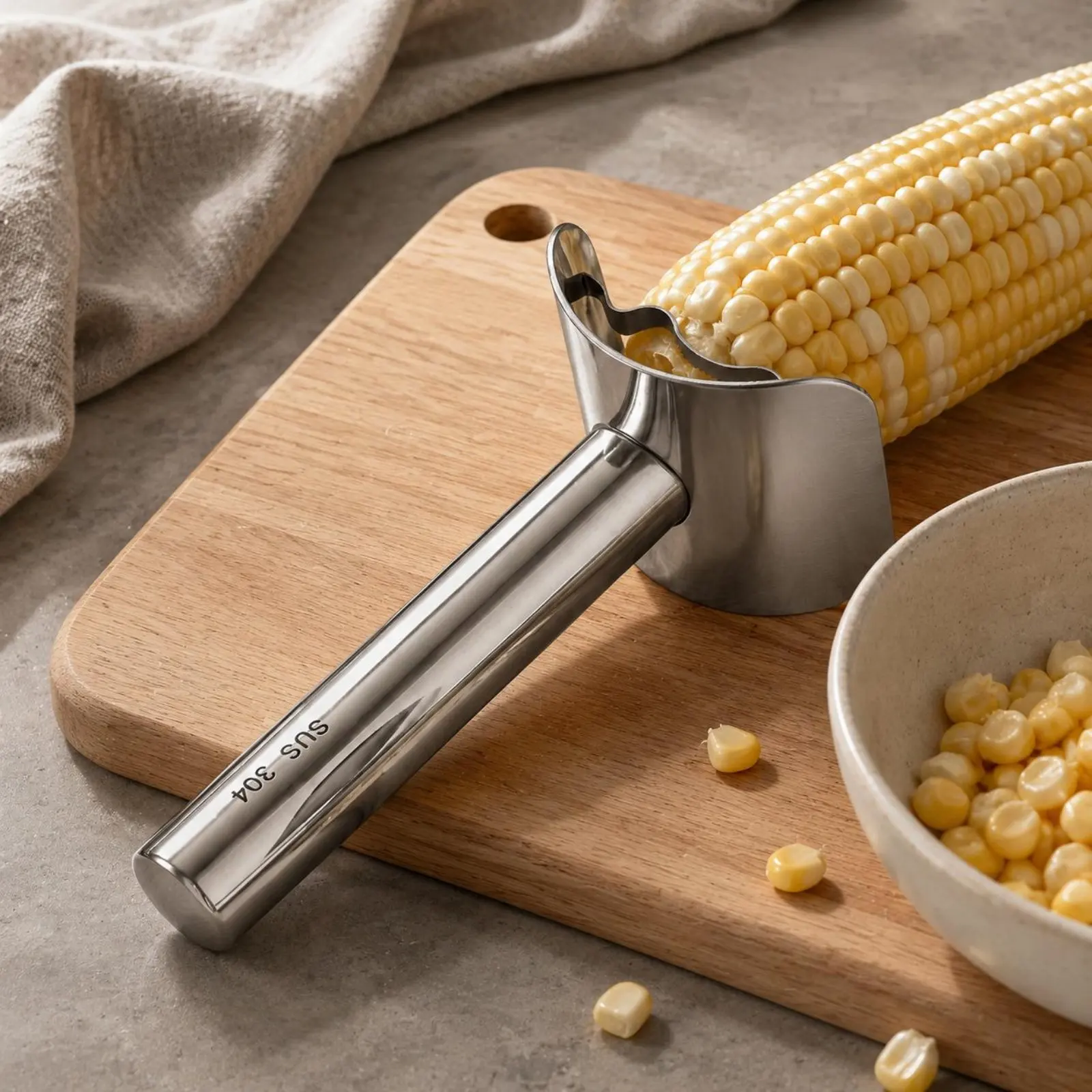 Manual Corn Kernel Cutter Long-Lasting Corn Stripper Kitchen Tool Sharp Blades Rust Resistant