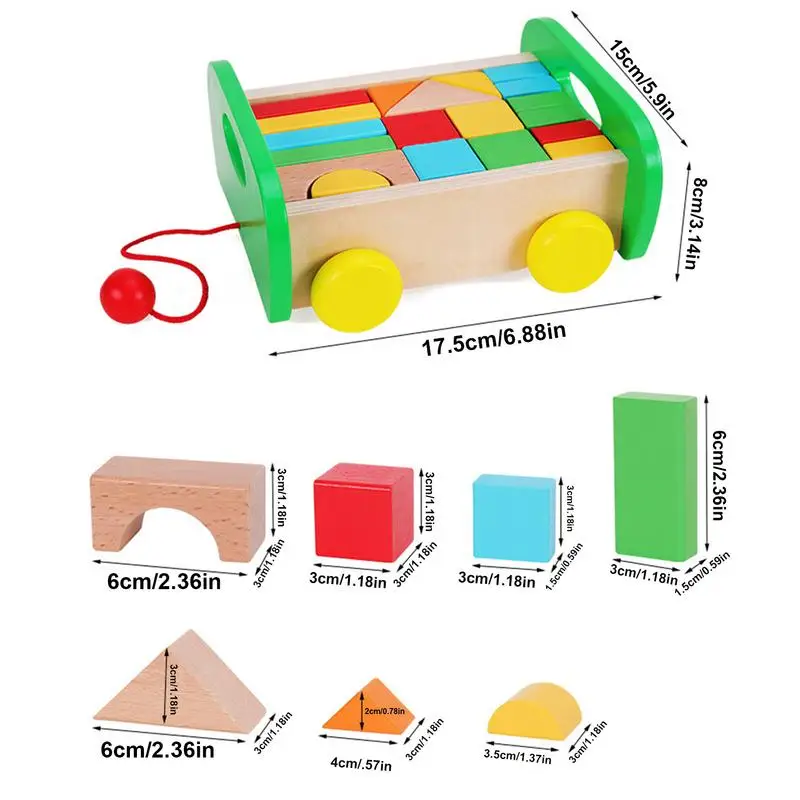 Crianças blocos de madeira crianças blocos de construção brinquedo pré-escolar aprendizagem acessórios educativos empilhamento blocos brinquedos empilhamento blocos de carro