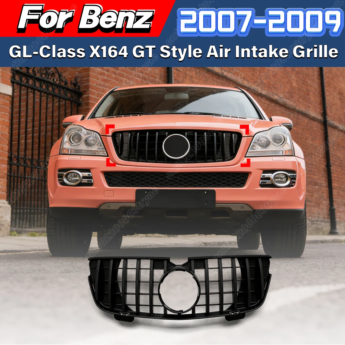 

For Mercedes Benz GL-Class X164 2007 2008 2009 Automotive Front Bumper GT Style Air Intake Grille Racing Radiator Cover Kit