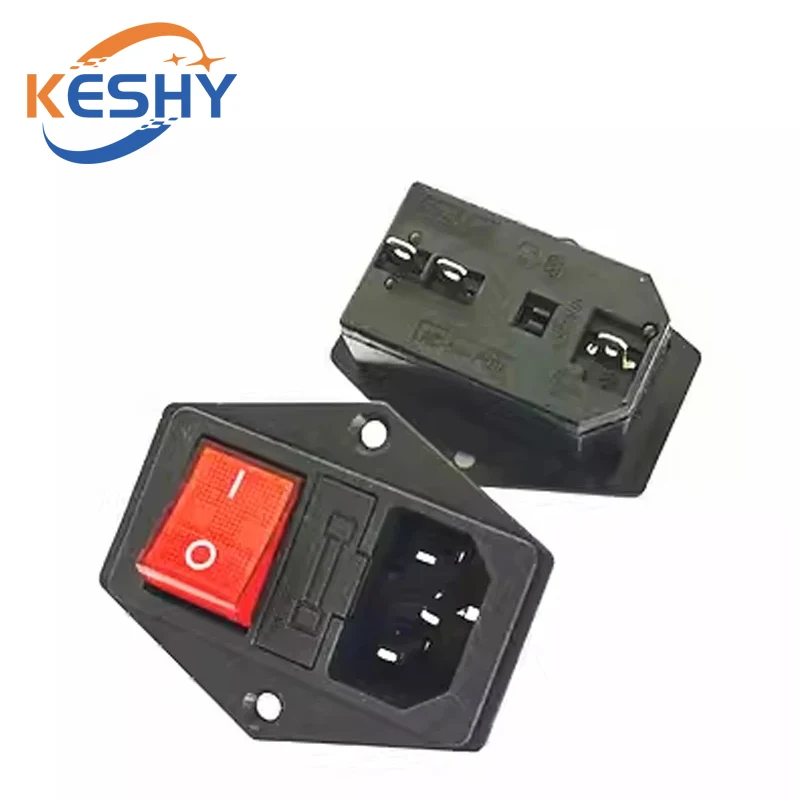 AC-01 AC-14-F16 Электрическая розетка 250 В, кулисный переключатель, латунь, 10 А, входная вилка, розетка для крепления компьютера с предохранителем AC-01