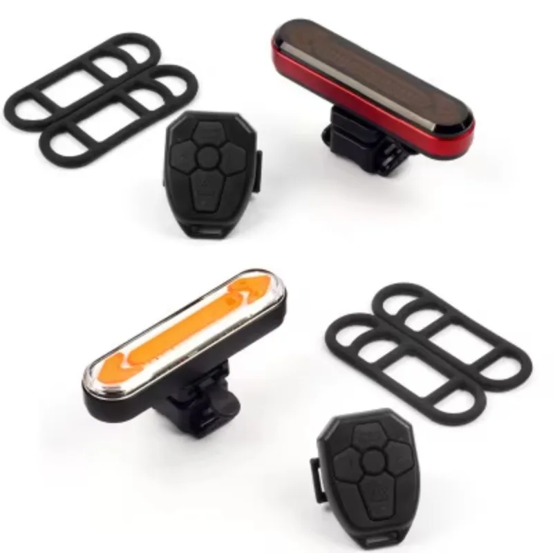 USB‑Rechargeable Bicycle Tail Light Wireless Remote Turn‑Signal Lamp Waterproof LED Warning Light For Night Cycling Safety