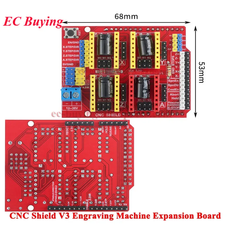 Máquina de Gravação CNC Shield V3, Impressora 3D, Módulo de Placa de Expansão A4988 para Kit DIY Arduino