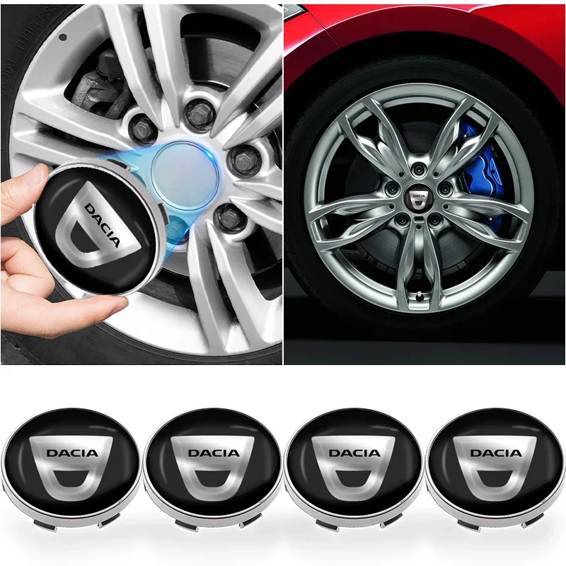 4pcs 60mm Car Wheel Center Hub Cap Rim Cover Emblem Stickers For Dacia Duster Logan MCV Sandero Stepway Dokker Lodgy Accessories