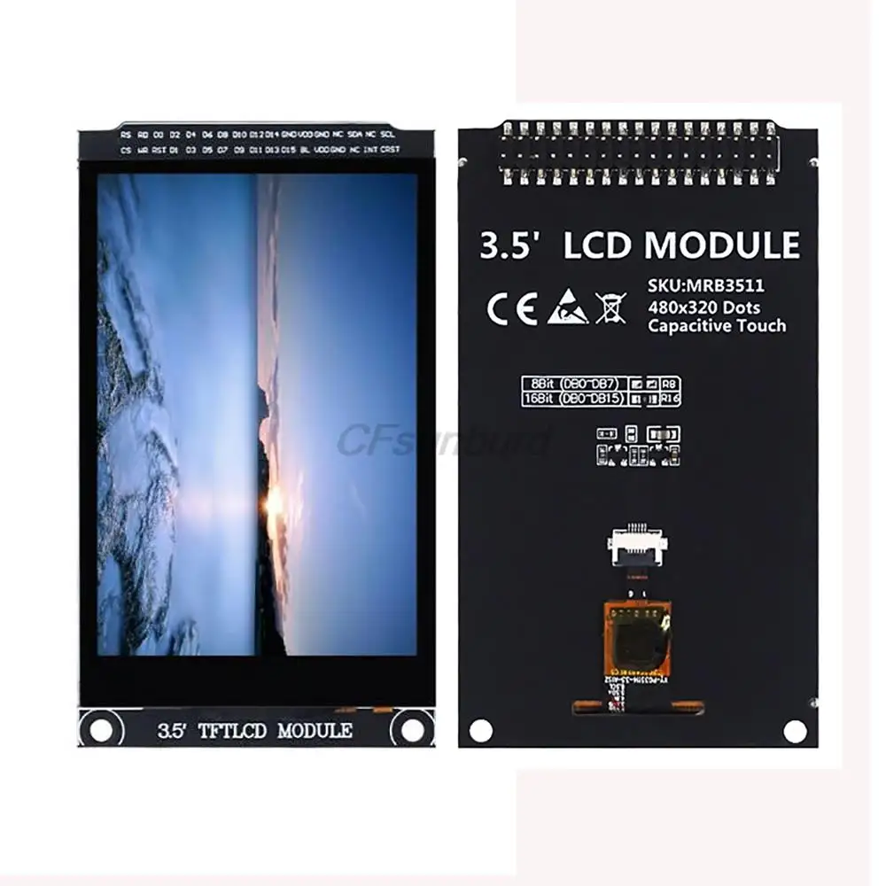 3.5 inch capacitive touch module HD TFT display color screen module 480X320 capacitive touch screen  ILI9488