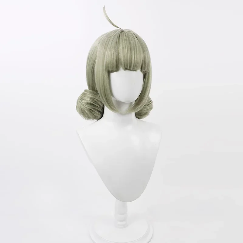 Araga Kiwi Wig Cosplay Anime Gushing Over Magical Girls Cyan Short Hairs Wigs with Twin Tails Heat Resistant Synthetic Hair