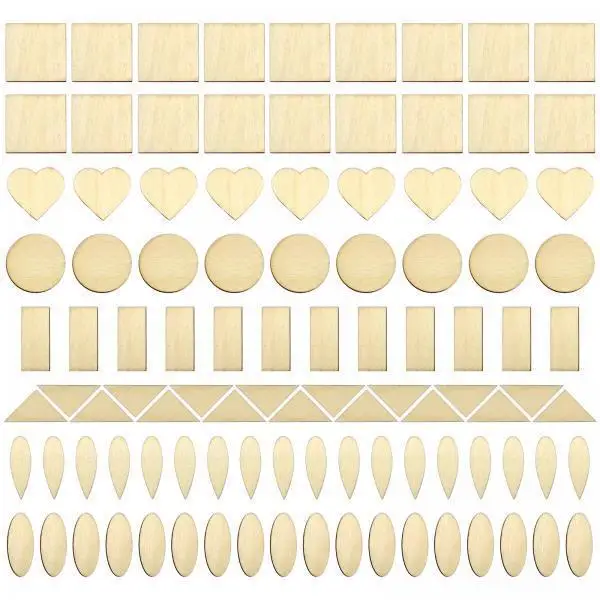 Mixed Shape Unfinished Wood Slices Craft Blocks for DIY Engraving Painting Kids Wedding Decorations