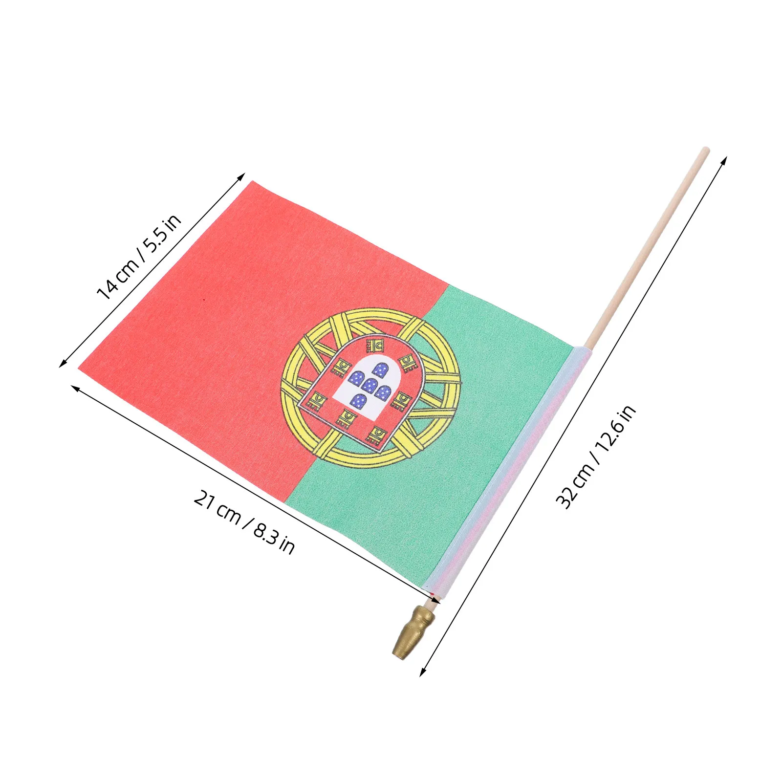 20Pcs Mini Portugal Handheld Flags Small Nationalities Flag on Wooden Stick for Sports Events Parties and Portugal Souvenirs
