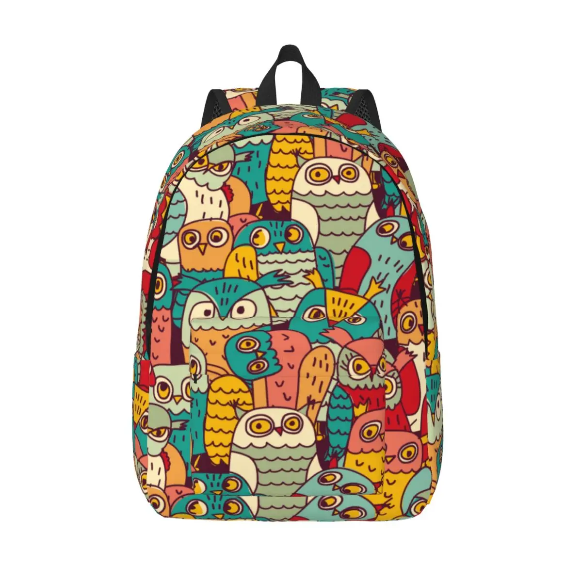 

Student Bag Funny Owls Group Color Seamless Pattern Backpack Parent-child Lightweight Backpack Couple Laptop Bag