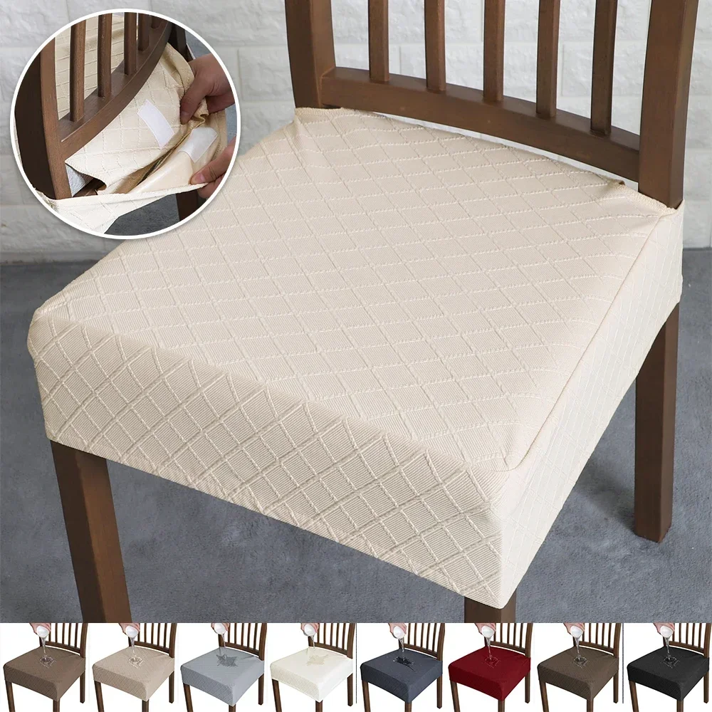 Solid Color Waterproof Plaid Fabric Seat Case Elastic Chair Covers  Washable Rear-Covered Chair Seat Slipcovers Protector 의자 커버