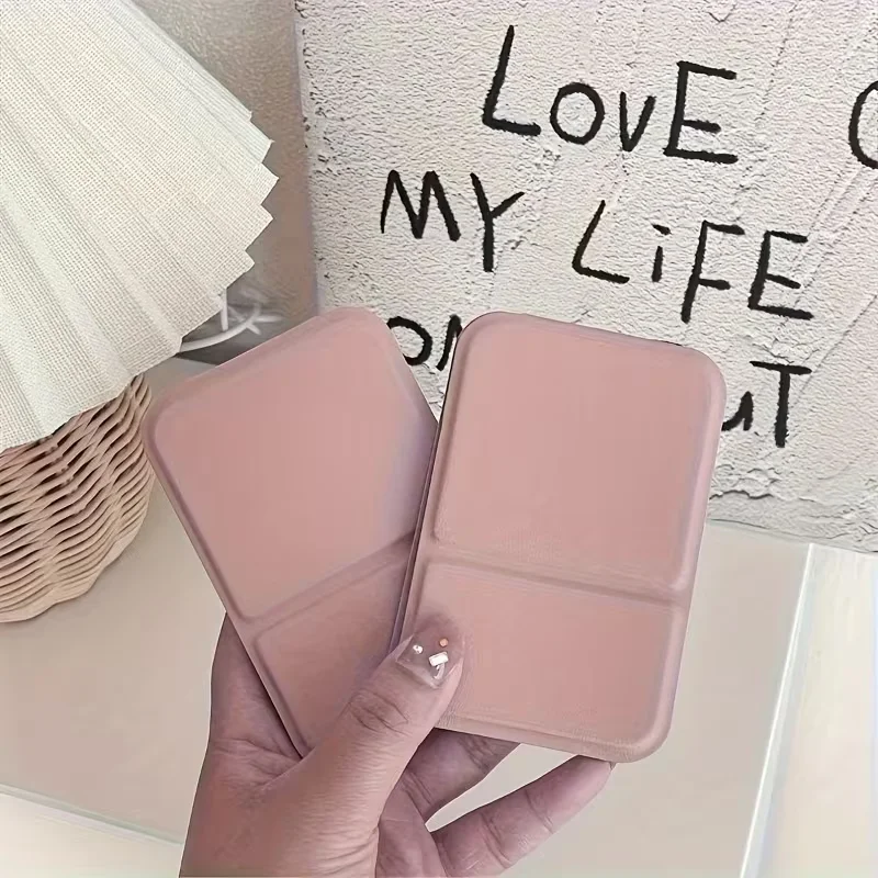 Foldable Mini HD Mirror Portable Handheld Design with Adjustable PU Stand for Personal Grooming And Beauty