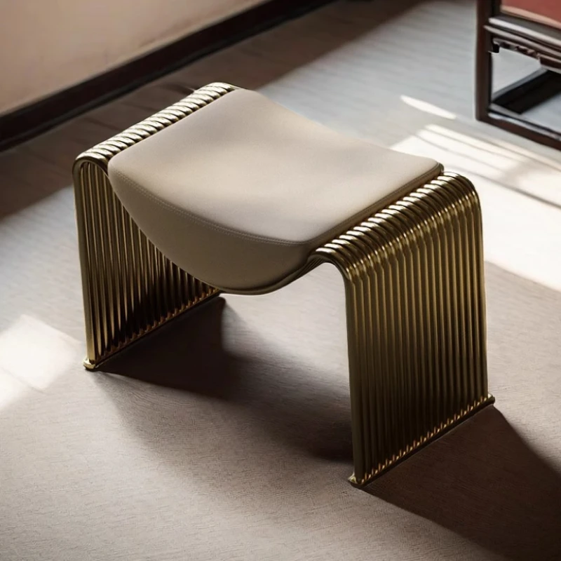 

Light luxury shoe changing stool makeup stool household shoes wrought iron minimalist designer dressing chair vanity chair