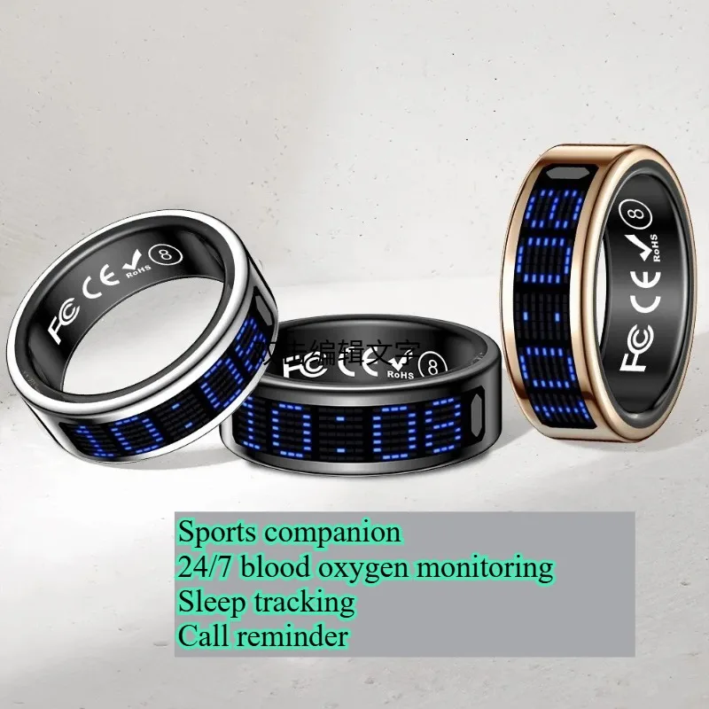 New SR16 Smart Ring Touch Screen Sleep Monitoring Heart Rate Blood Oxygen Step Counting Fitness Tracker Ring