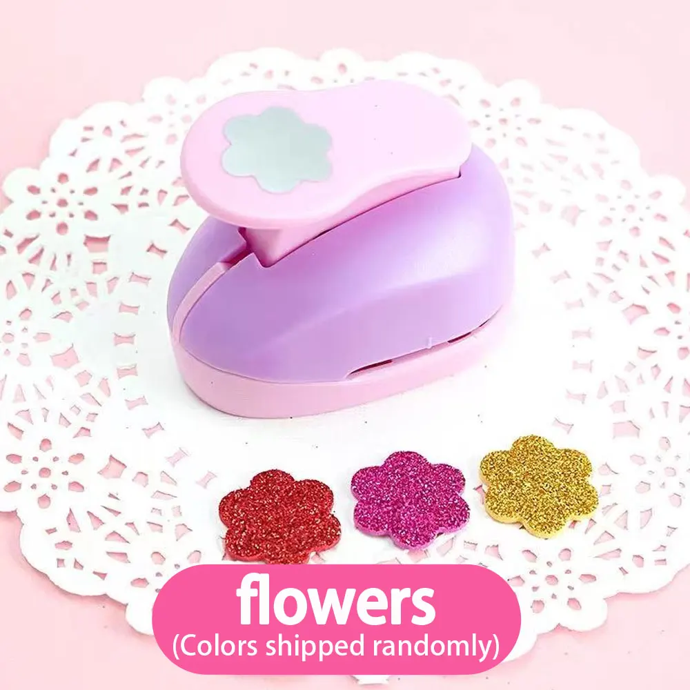 Flower-Shaped Craft Hole Punch - Random Color, Single Hole Punch, Suitable for Paper Crafts, Scrapbooking, and Gift Wrapping.