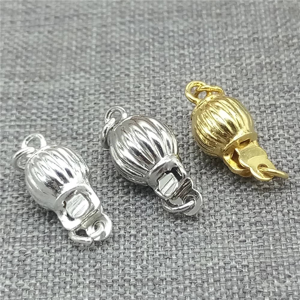 2pcs of 925 Sterling Silver Corrugated Ball Clasps Gold Plated for Bracelet Necklace 6mm 8mm