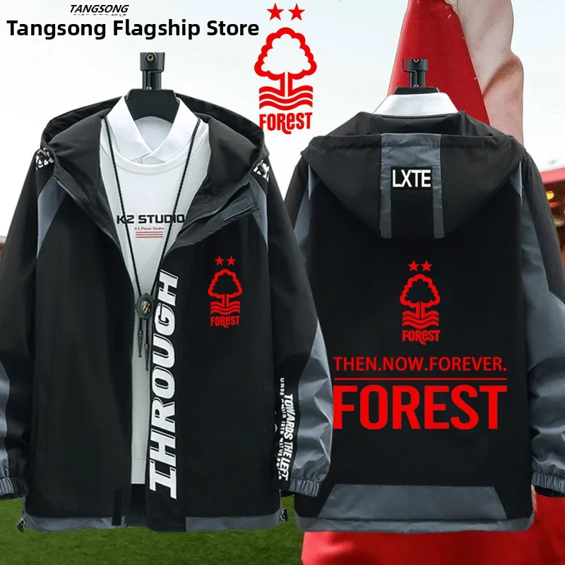 

Куртка Nottingham Forest Football с капюшоном, повседневная, модная, верхняя одежда из полиэстера, с длинными рукавами, свободного кроя, молодежная, стильная
