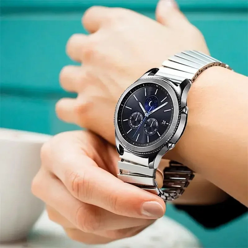 14mm 16mm 18mm 20mm 22mm Elastic Stainless Steel Strap Watch Band for Samsung Galaxy 4/5 Watch Metal Expansion Strap Wristband