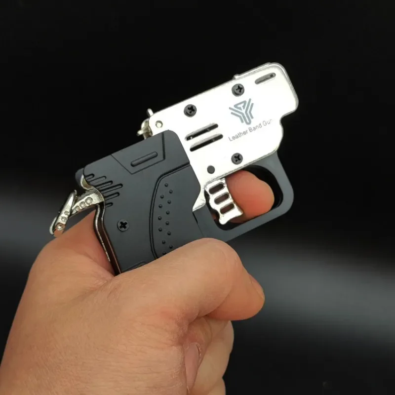 Alloy+plastic M3 Small Square Hammer, Rubber Band Gun, Continuous Firing Children's Toy Soft Bullet Gun Key