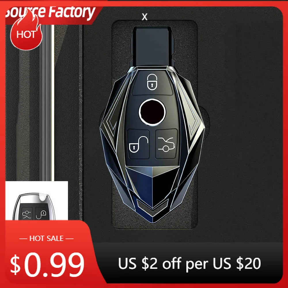 

Car Stickers Zinc Alloy Car Key Case Cover Shell Fob For Mercedes Benz A B C E R Class GLS GLA GLK GLC CLS CLA AMG W204 W20