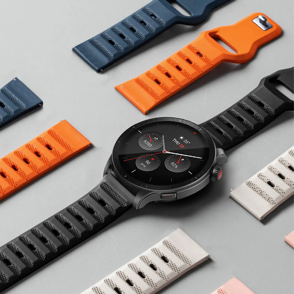 Silicone Strap For Amazfit GTR 4 3 2e 47MM Watchband 20 22mm Sport Bracelet Correa For Amazfit GTS 2 3 4 4mini Bip 3 3 Pro Band