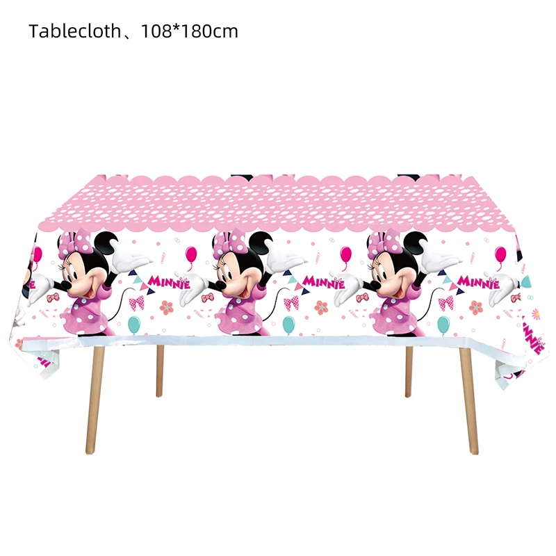 Disney-Nappe de Poulet et Minnie Mouse pour Enfant, Fournitures de ixd'Anniversaire, Couvre-Table, Décorations