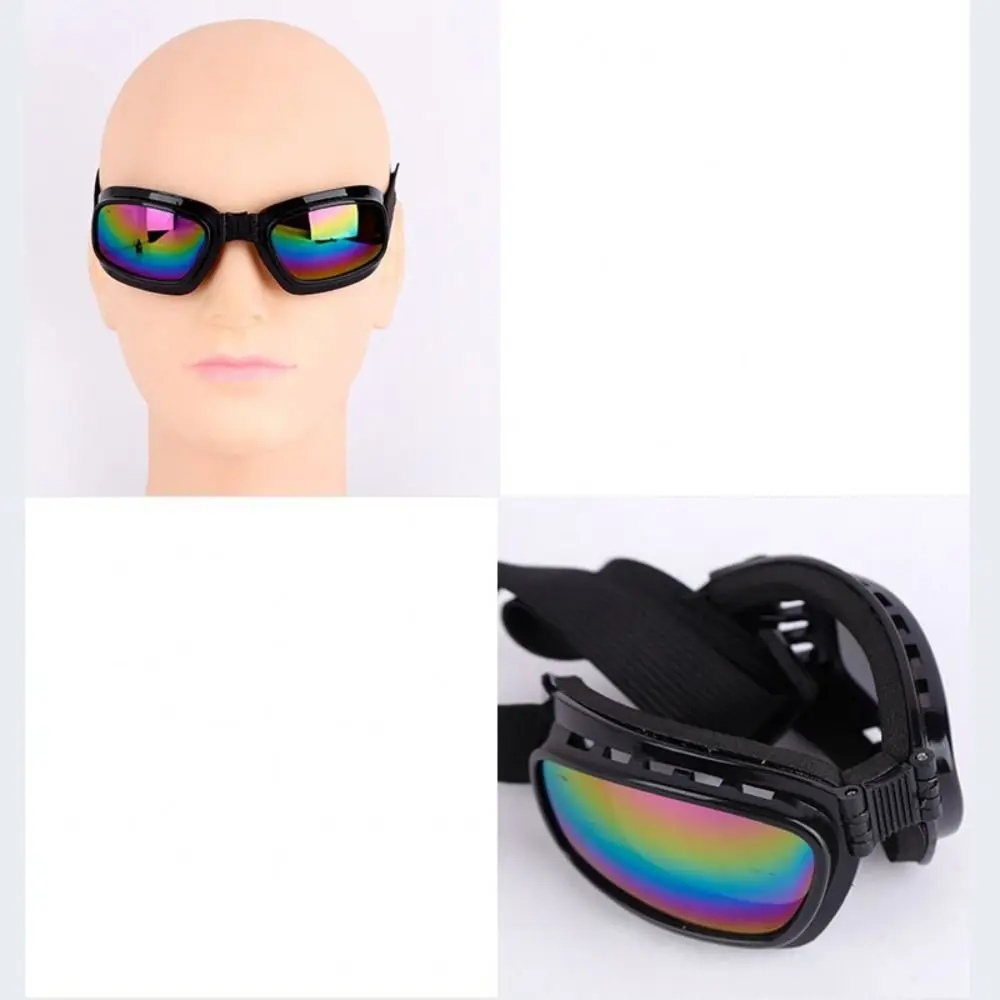 Windproof Cycling Glasses Vintage Foldable Snowboard Goggles Anti Glare Imitation Shock Motorcycle Glasses Cycling