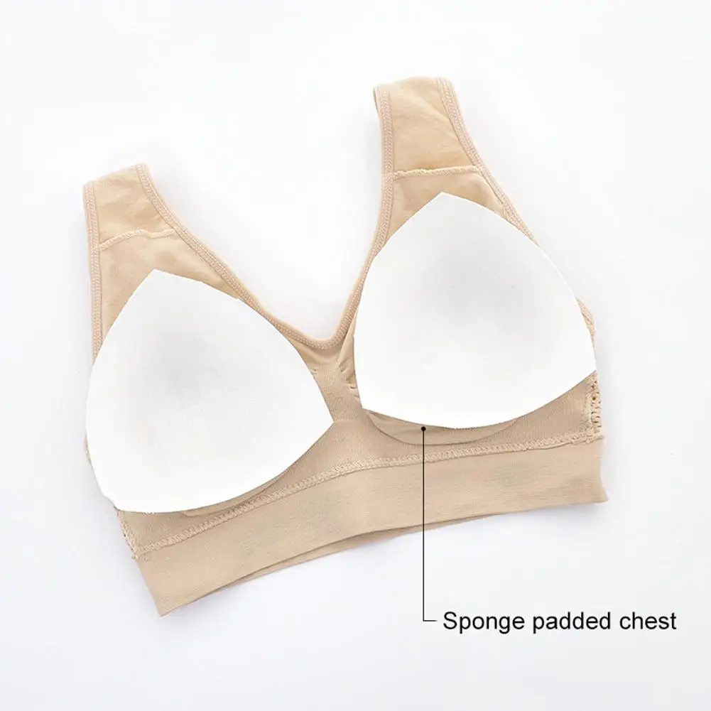 Seamless Women Yoga Vest Bra with Chest Pad Wire Free Solid Color Sports Bra for Gym Yoga Clothing image 3