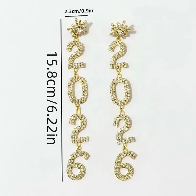 2026 السنة الجديدة المرأة أنيقة حجر الراين ضوء فاخر انخفاض الأقراط الطويلة مجوهرات الحفلات هدايا عيد الميلاد والذكرى السنوية الموضة