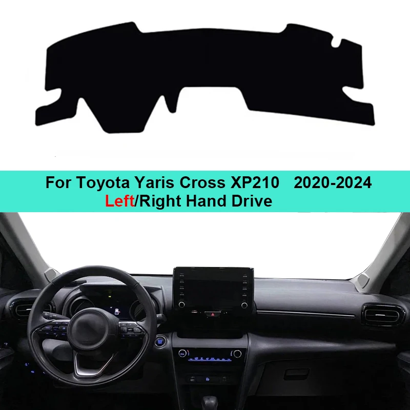 2 Layers Car Auto Dashboard Cover Carpet Cape for Toyota Yaris Cross XP210 2020 - 2024 Dashboard Pad Anti-UV Accessories