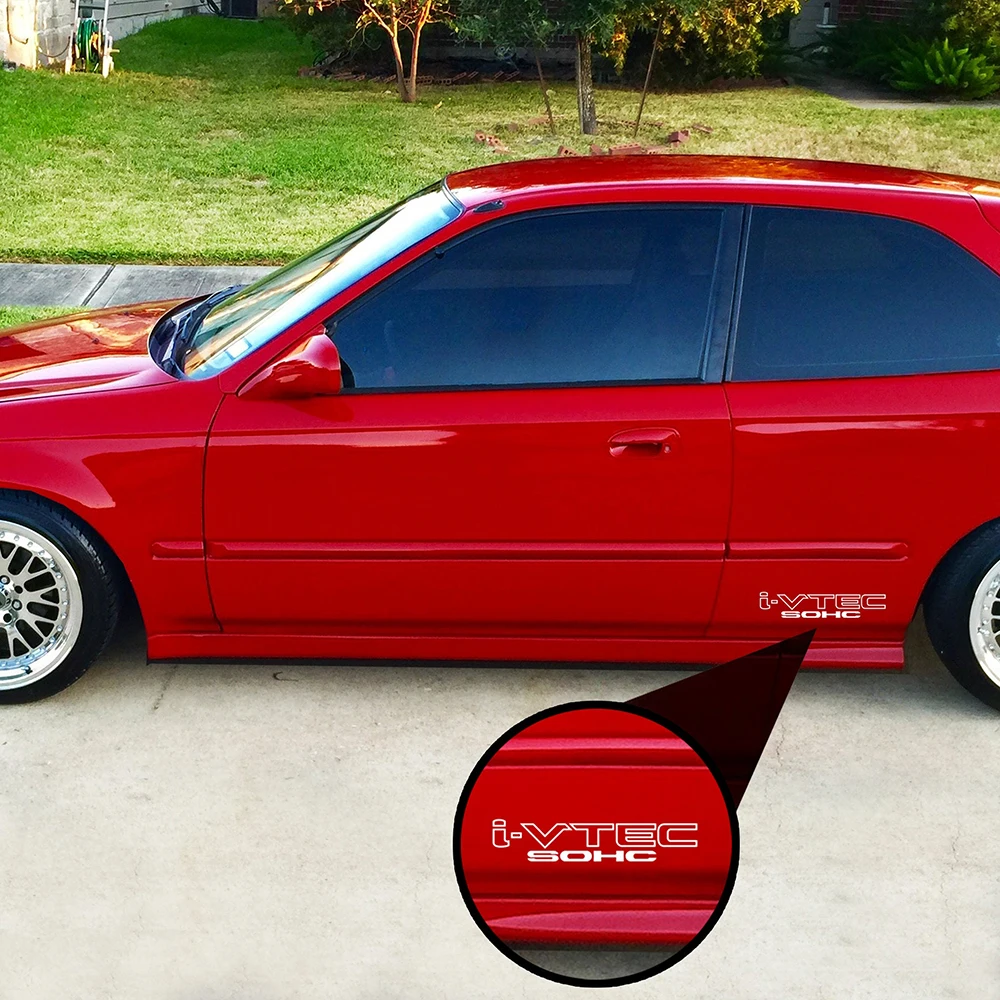 Sport Racing I-VTEC SOHC 2 PACK Car Decals  Side Door Vinyl Graphic Stickers Accessories