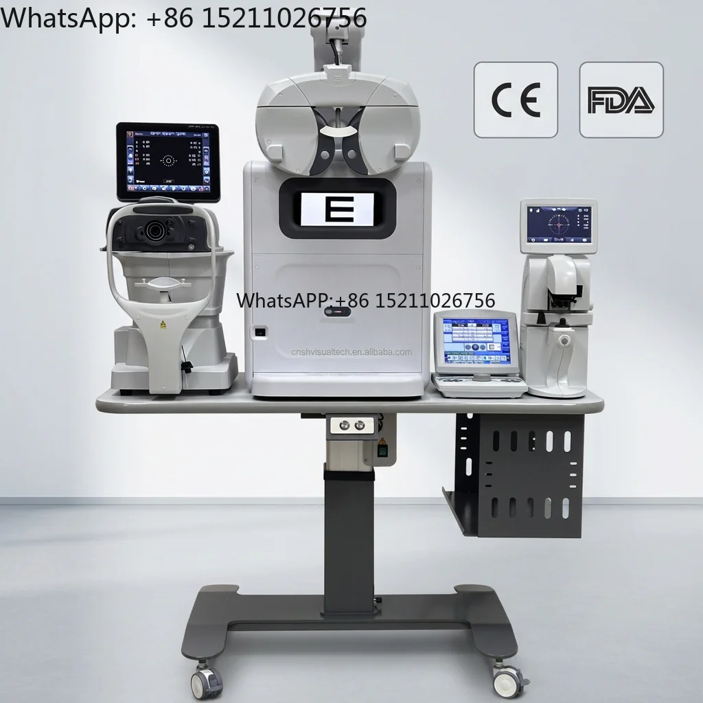 CM-100+AP-800 with Auto Lensmeter Refractometer Optical Instrument Refraction Unit High Loading Motorized Table Optometry Unit