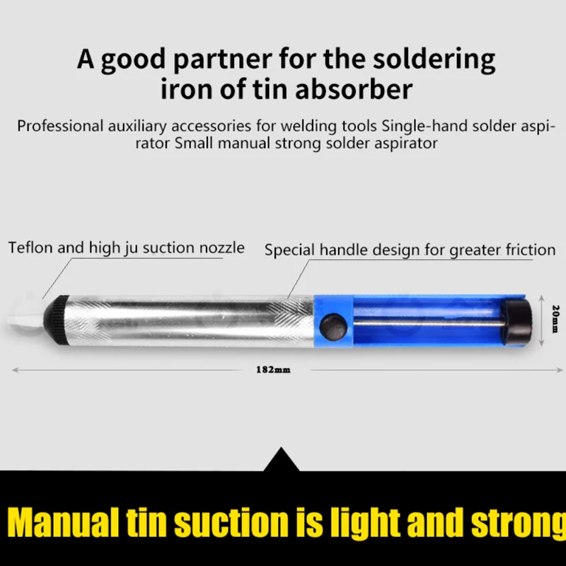 Aluminum Metal Desoldering Pump Suction Tin Gun Soldering Sucker Pen Removal Vacuum Soldering Iron Desolder Hand Welding Tools