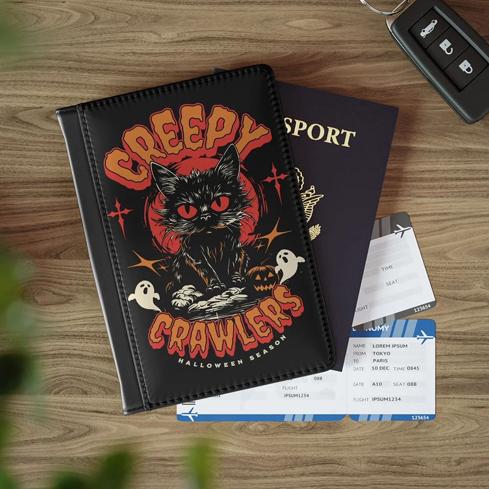 

Creepy Crawlers Halloween Wallet Holder Passport Cover Travel Accessories Spooky Gothic Passport Cover Honeymoon Bridal Shower